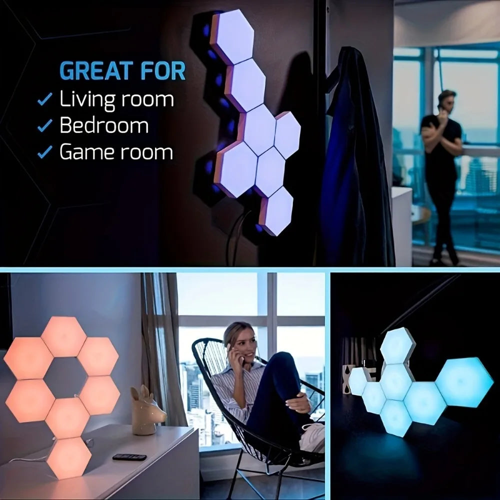 1Pc Touch Sensitive Night RGB Lighting, Geometric Module DIY Assembly Night Light,For Living Room, Bedrooms, DIY Lovers