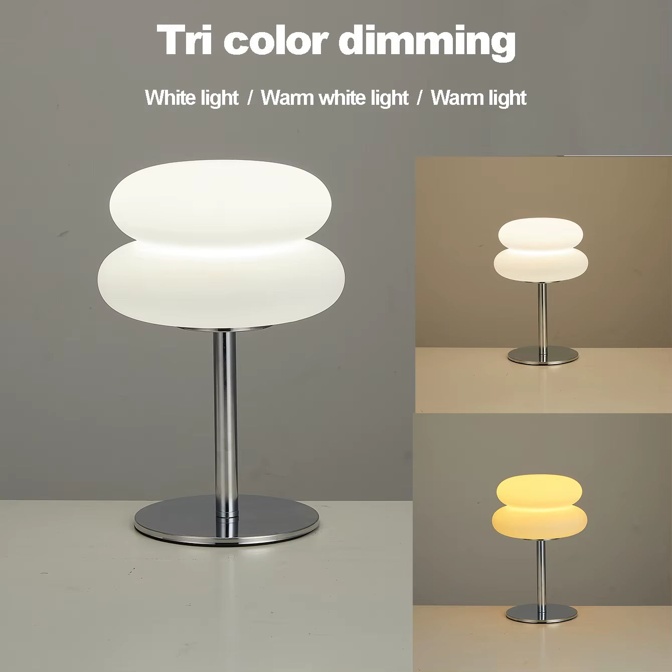 Bauhaus Table Lamp Plastic Lampshade Bedroom Bedside Living Room Nordic Mushroom Lamp 9-Level Brightness Dimming Ambient Light