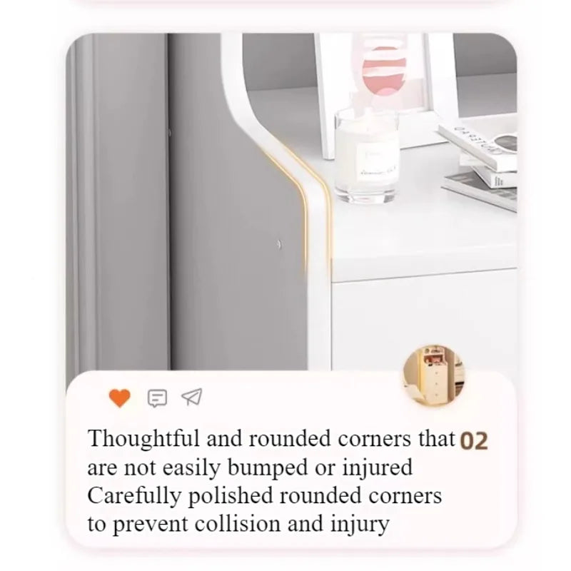 Bedside Table Household Bedroom Extremely Narrow Bedside Seam Rack 20CM Wide Mini Narrow Cabinet Bedside Side Low Cabinet
