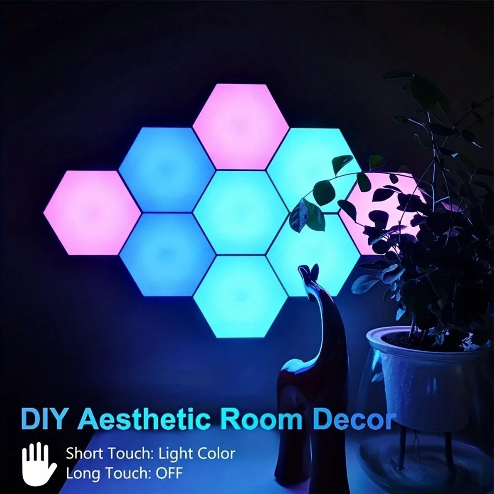 1Pc Touch Sensitive Night RGB Lighting, Geometric Module DIY Assembly Night Light,For Living Room, Bedrooms, DIY Lovers