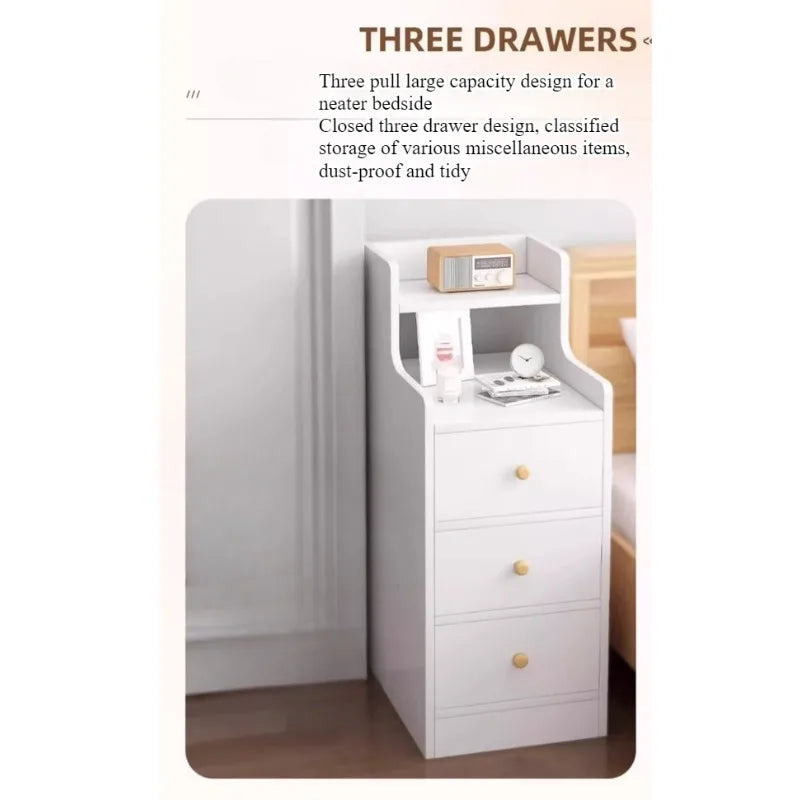 Bedside Table Household Bedroom Extremely Narrow Bedside Seam Rack 20CM Wide Mini Narrow Cabinet Bedside Side Low Cabinet