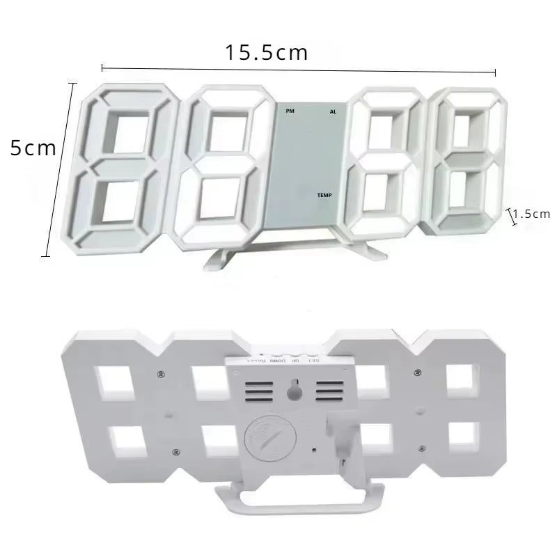 Digital Desktop Clock Wall-Mounted Decorative Electronic Desk Clock with Adjustable Luminous Mode Digital Alarm Clocks Table Led