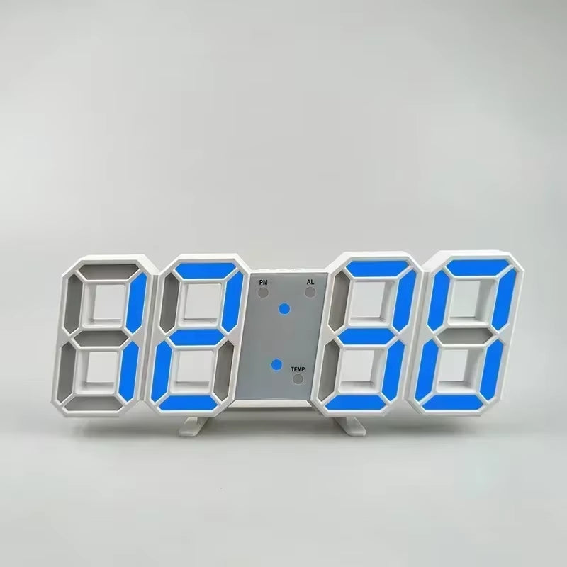 Digital Desktop Clock Wall-Mounted Decorative Electronic Desk Clock with Adjustable Luminous Mode Digital Alarm Clocks Table Led