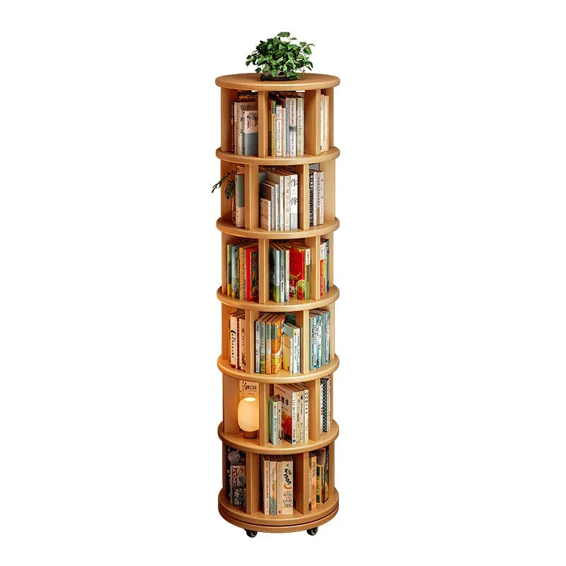 Solid Wood Rotating Bookshelf