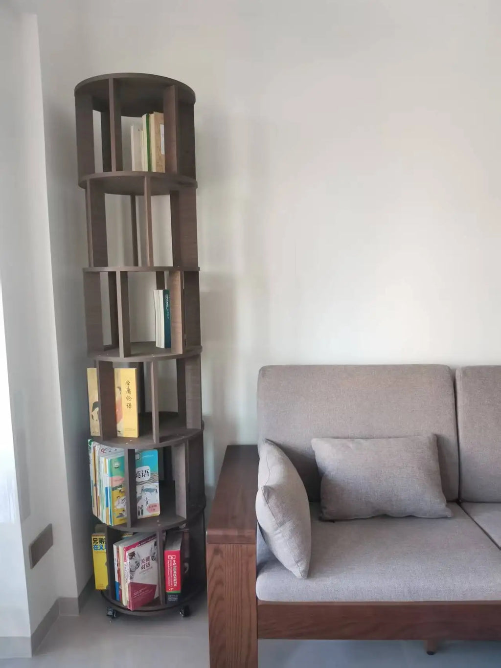 Solid Wood Rotating Bookshelf