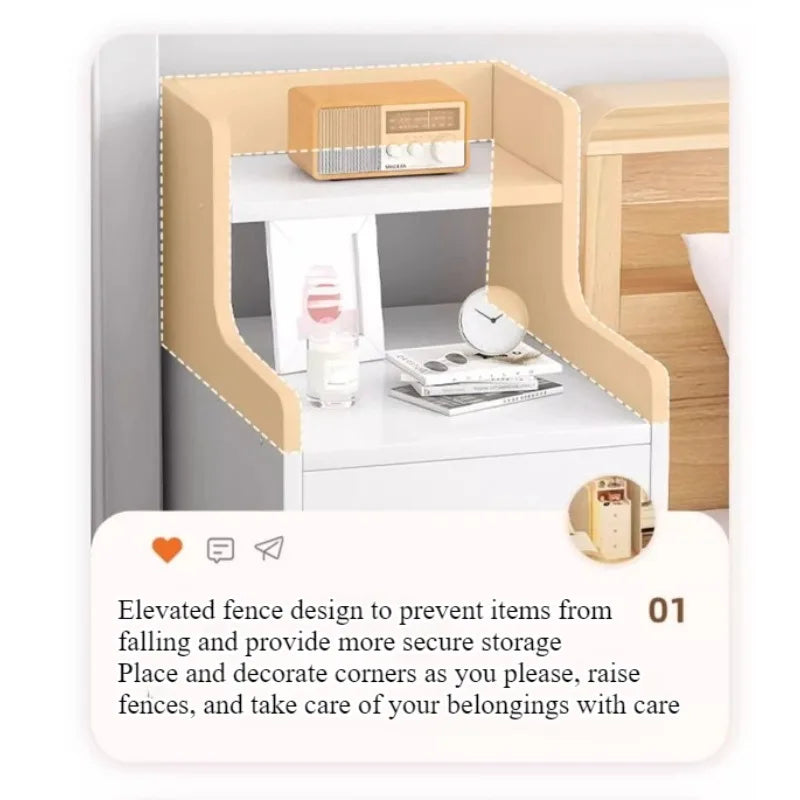 Bedside Table Household Bedroom Extremely Narrow Bedside Seam Rack 20CM Wide Mini Narrow Cabinet Bedside Side Low Cabinet