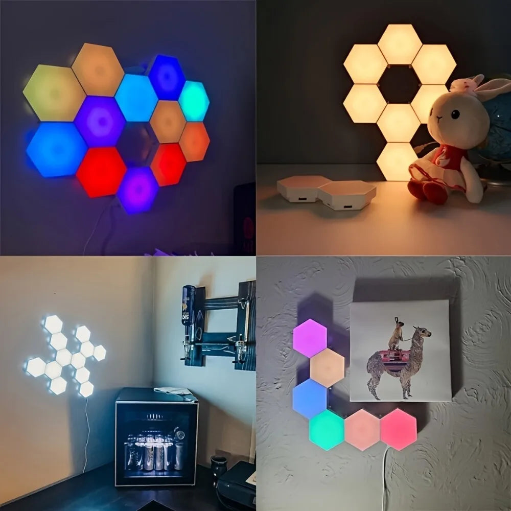 1Pc Touch Sensitive Night RGB Lighting, Geometric Module DIY Assembly Night Light,For Living Room, Bedrooms, DIY Lovers