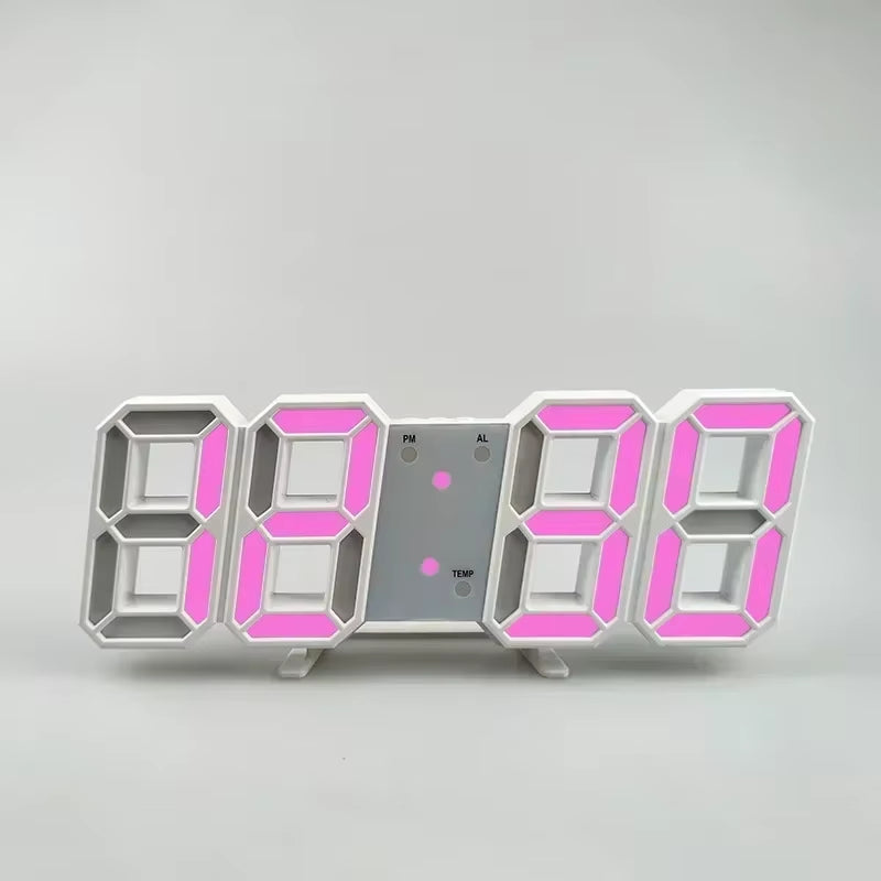 Digital Desktop Clock Wall-Mounted Decorative Electronic Desk Clock with Adjustable Luminous Mode Digital Alarm Clocks Table Led